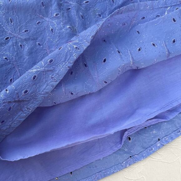 Lavender embroidered midi skirt with bow detail. - Picture 4 of 4